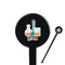 Rocket Science Black Plastic 7" Stir Stick - Round - Closeup