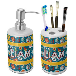 Rocket Science Ceramic Bathroom Accessories Set (Personalized)