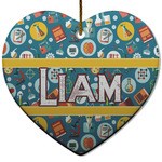 Rocket Science Heart Ceramic Ornament w/ Name or Text