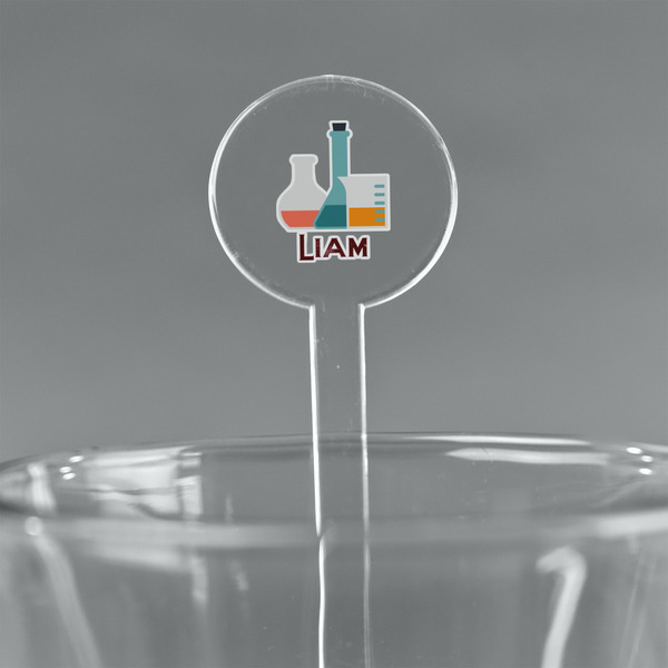 Custom Rocket Science 7" Round Plastic Stir Sticks - Clear (Personalized)