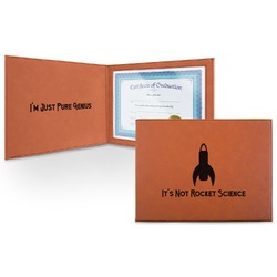 Rocket Science Leatherette Certificate Holder - Front and Inside (Personalized)