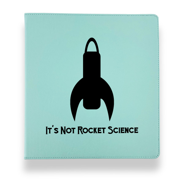 Custom Rocket Science Leather Binder - 1" - Teal (Personalized)