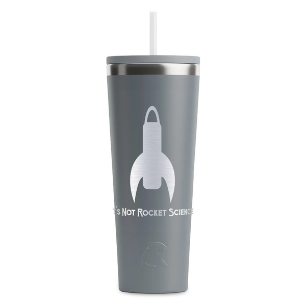 Custom Rocket Science RTIC Everyday Tumbler with Straw - 28oz - Grey - Double-Sided (Personalized)