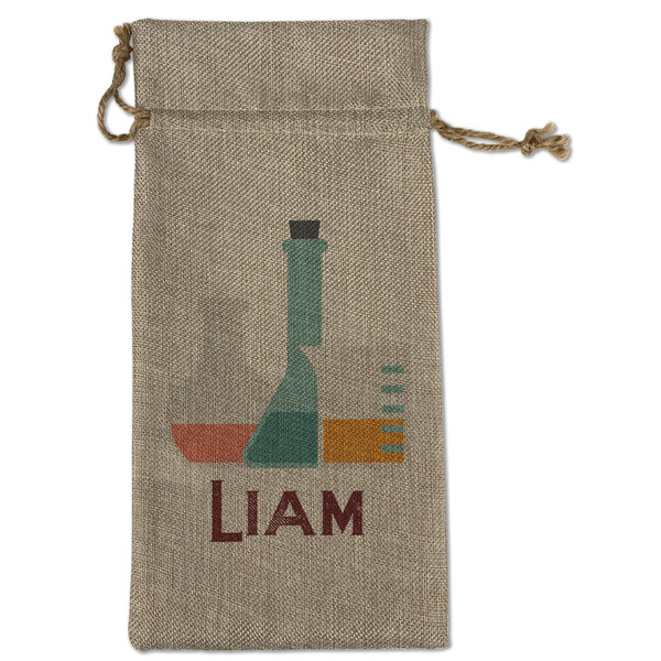 Custom Rocket Science Large Burlap Gift Bag - Front (Personalized)