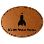 Rocket Science Faux Leather Iron On Patch - Oval (Personalized)