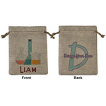 Rocket Science Medium Burlap Gift Bag - Front & Back (Personalized)