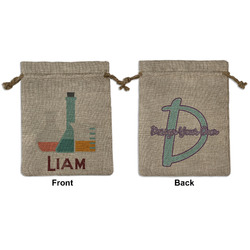 Rocket Science Medium Burlap Gift Bag - Front & Back (Personalized)