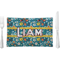 Rocket Science Rectangular Glass Lunch / Dinner Plate - Single or Set (Personalized)