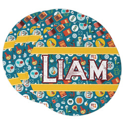 Rocket Science Round Paper Coasters w/ Name or Text