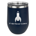 Rocket Science Stemless Stainless Steel Wine Tumbler - Navy - Double Sided (Personalized)