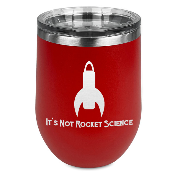 Custom Rocket Science Stemless Stainless Steel Wine Tumbler - Red - Double Sided (Personalized)