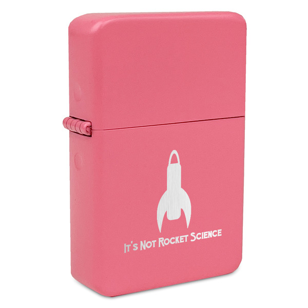 Custom Rocket Science Windproof Lighter - Pink - Double Sided & Lid Engraved (Personalized)