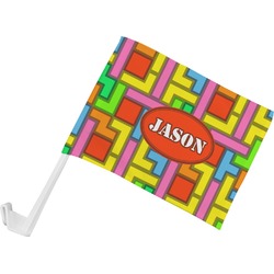 Tetromino Car Flag - Small w/ Name or Text