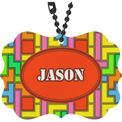 Tetromino Rear View Mirror Charm (Personalized)
