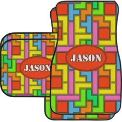 Tetromino Car Floor Mats Set - 2 Front & 2 Back (Personalized)