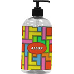 Tetromino Plastic Soap / Lotion Dispenser (16 oz - Large - Black) (Personalized)