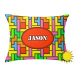 Tetromino Outdoor Throw Pillow (Rectangular) (Personalized)