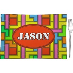 Tetromino Rectangular Glass Appetizer / Dessert Plate - Single or Set (Personalized)