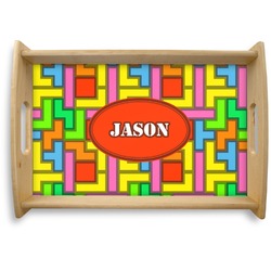 Tetromino Natural Wooden Tray - Small (Personalized)