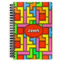 Tetromino Spiral Notebook - 7x10 w/ Name or Text