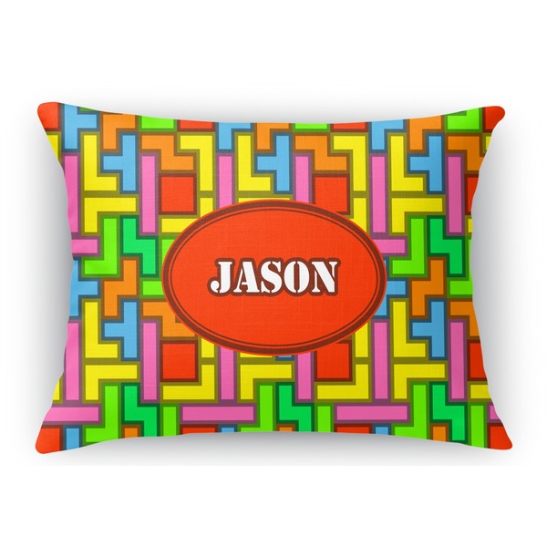 Custom Tetromino Rectangular Throw Pillow Case - 12"x18" (Personalized)