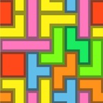 Tetromino Wallpaper & Surface Covering (Peel & Stick 24"x 24" Sample)