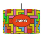 Tetromino 12" Drum Pendant Lamp - Fabric (Personalized)