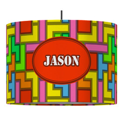 Tetromino 16" Drum Pendant Lamp - Fabric (Personalized)