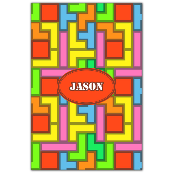 Custom Tetromino Wood Print - 20x30 (Personalized)