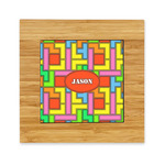 Tetromino Bamboo Trivet with Ceramic Tile Insert (Personalized)