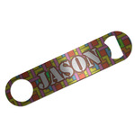 Tetromino Bar Bottle Opener - Silver w/ Name or Text