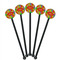 Tetromino Black Plastic 5.5" Stir Stick - Round - Fan View