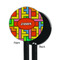Tetromino Black Plastic 5.5" Stir Stick - Single Sided - Round - Front & Back