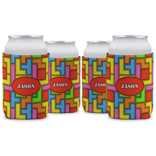 Custom Tetromino Can Cooler (12 oz) - Set of 4 w/ Name or Text