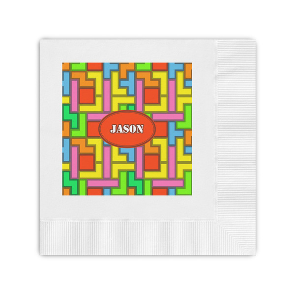 Custom Tetromino Coined Cocktail Napkins (Personalized)