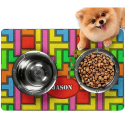 Tetromino Dog Food Mat - Small w/ Name or Text