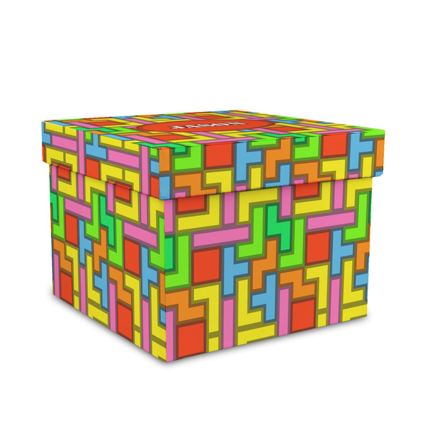 Custom Tetromino Gift Box with Lid - Canvas Wrapped - Medium (Personalized)