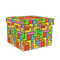 Tetromino Gift Boxes with Lid - Canvas Wrapped - Medium - Front/Main