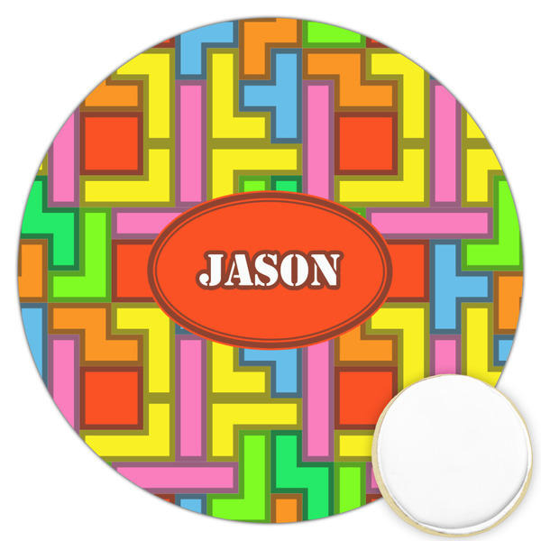 Custom Tetromino Printed Cookie Topper - 3.25" (Personalized)