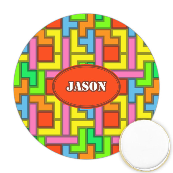 Custom Tetromino Printed Cookie Topper - Round (Personalized)