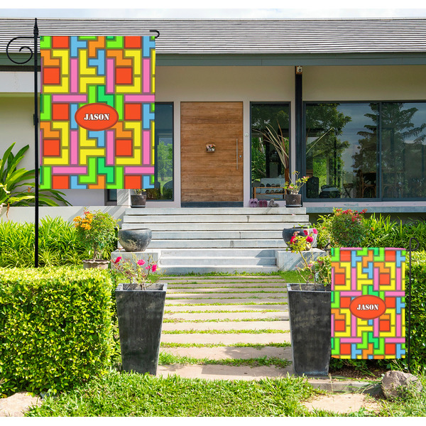 Custom Tetromino Large Garden Flag - Single Sided (Personalized)