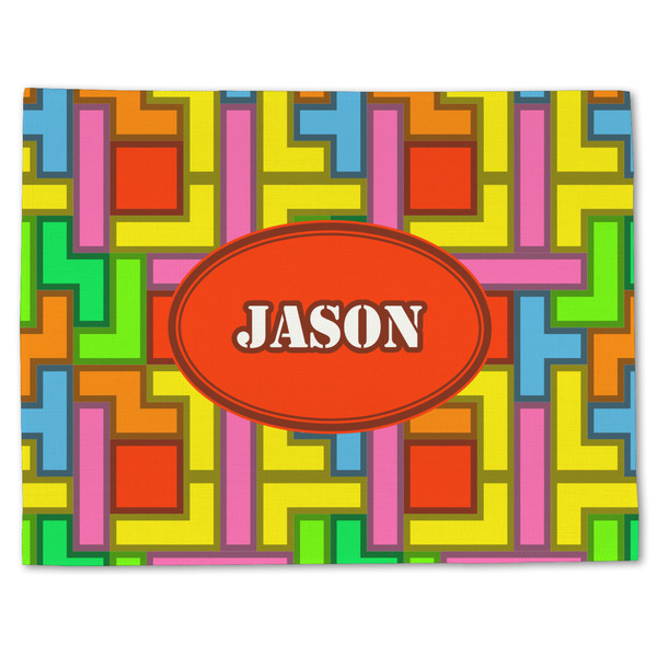 Custom Tetromino Single-Sided Linen Placemat - Single w/ Name or Text