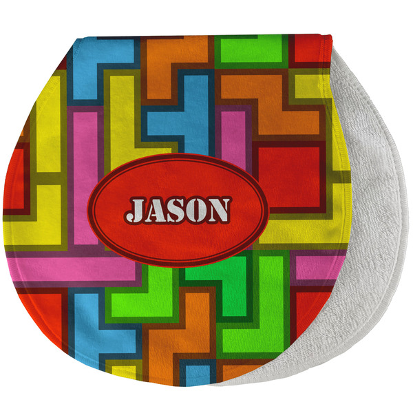 Custom Tetromino Burp Pad - Velour w/ Name or Text