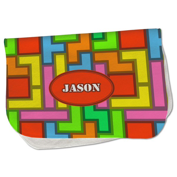 Custom Tetromino Burp Cloth - Fleece w/ Name or Text