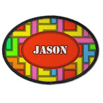 Tetromino Iron On Oval Patch w/ Name or Text