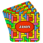 Tetromino Paper Coasters w/ Name or Text