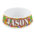 Tetromino Plastic Dog Bowl - Small (Personalized)