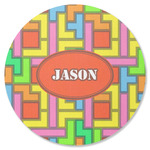 Tetromino Round Rubber Backed Coaster (Personalized)