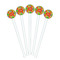 Tetromino White Plastic 7" Stir Stick - Round - Fan View