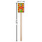 Tetromino Wooden 6.25" Stir Stick - Rectangular - Dimensions